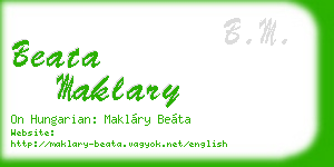 beata maklary business card