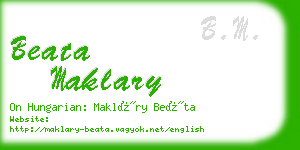 beata maklary business card